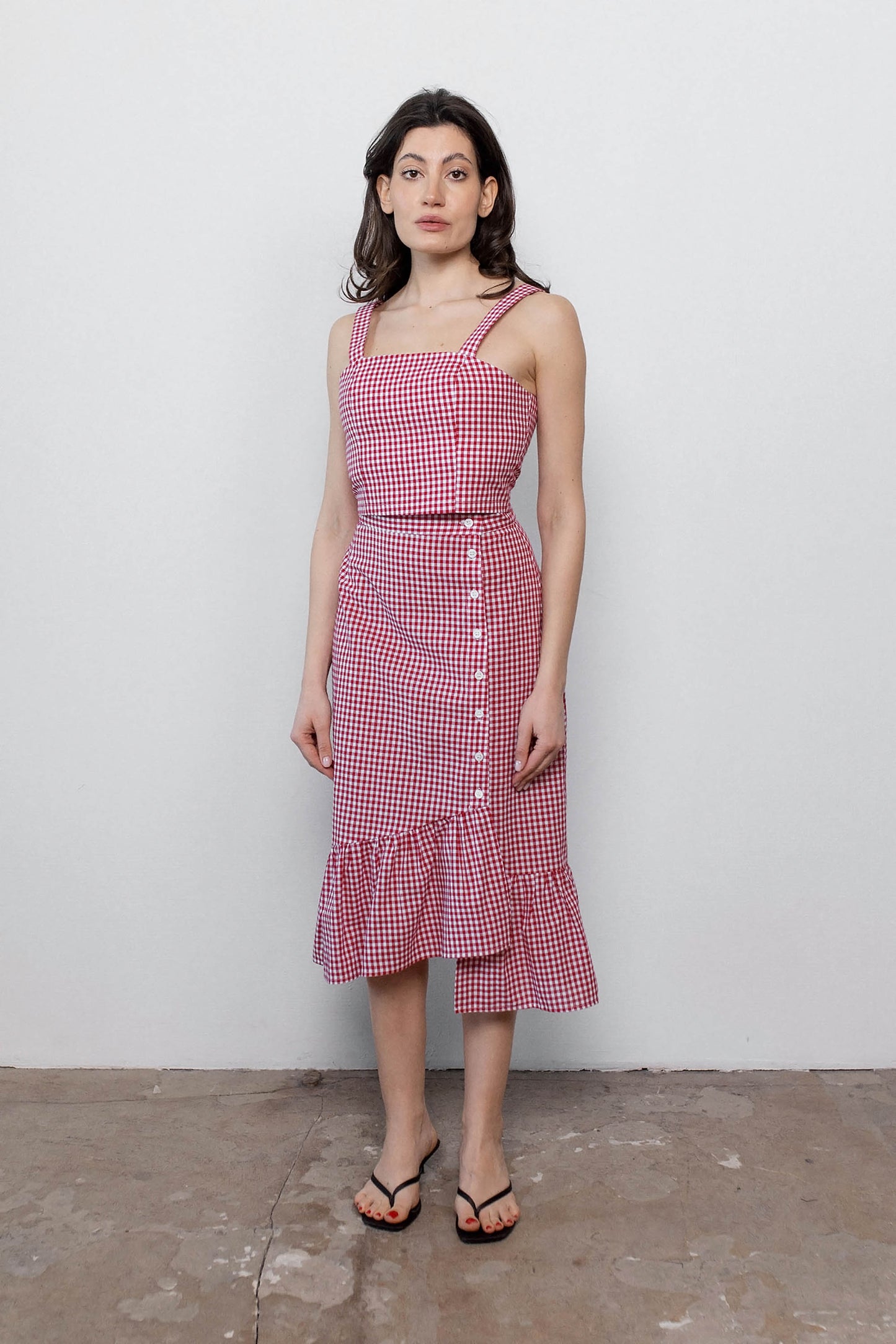 gingham_cotton_midi_skirt_with_ruffle-front-side